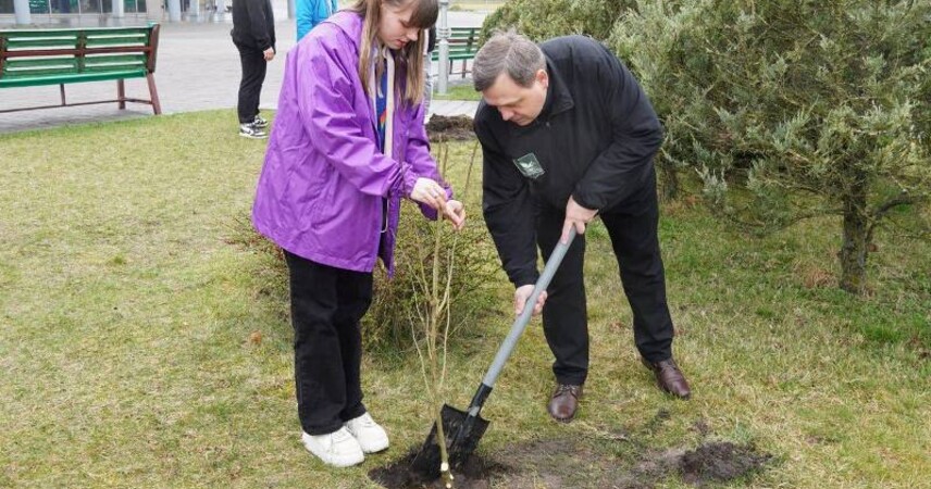 Воспоминания о Победе: студенты ПолесГУ высадили саженцы на территории университета