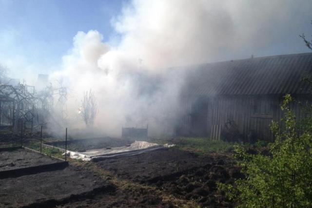 Пожар в д. Гряды Пинского района - фото