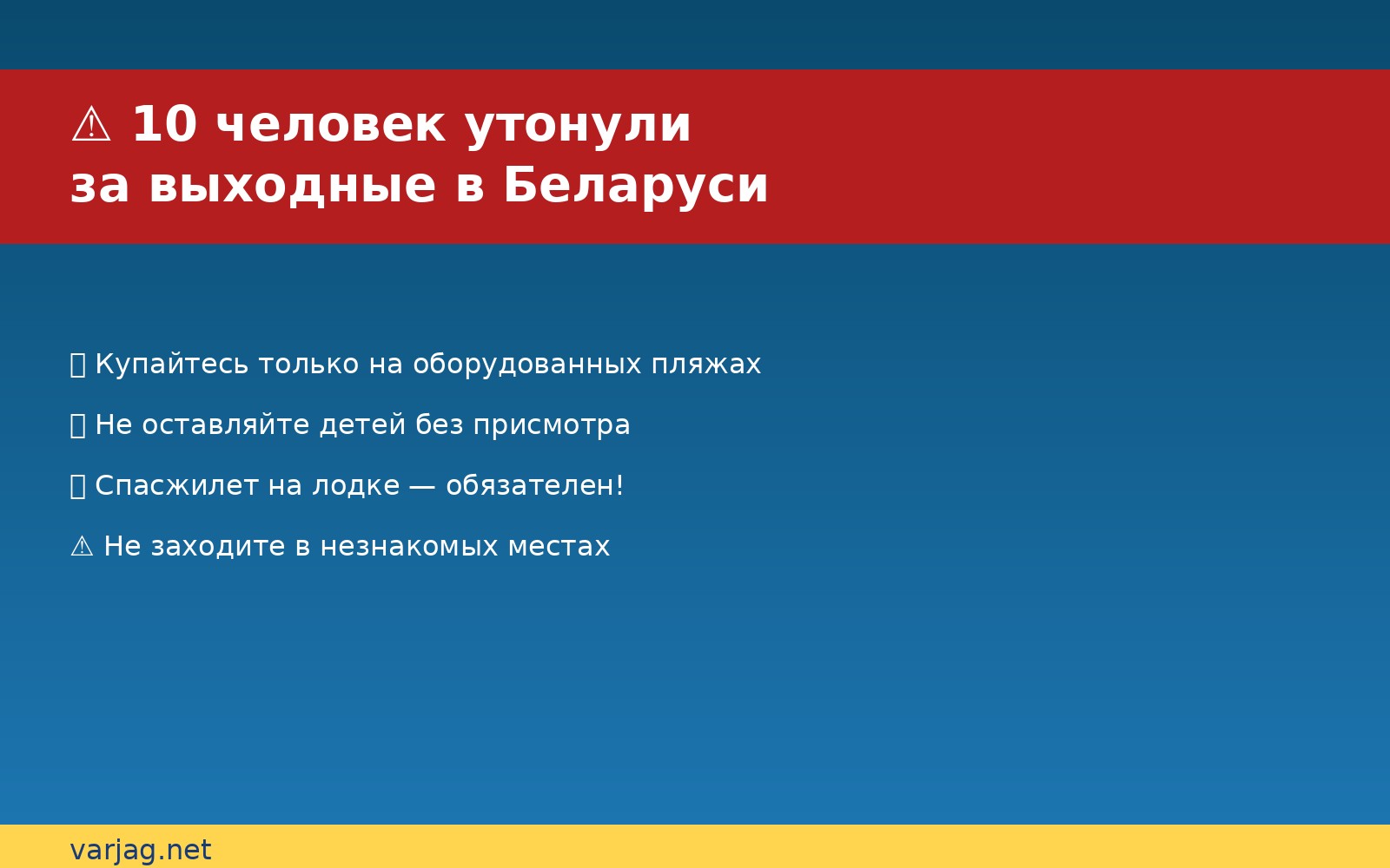 ОСВОД: 10 человек утонули за выходные в Беларуси