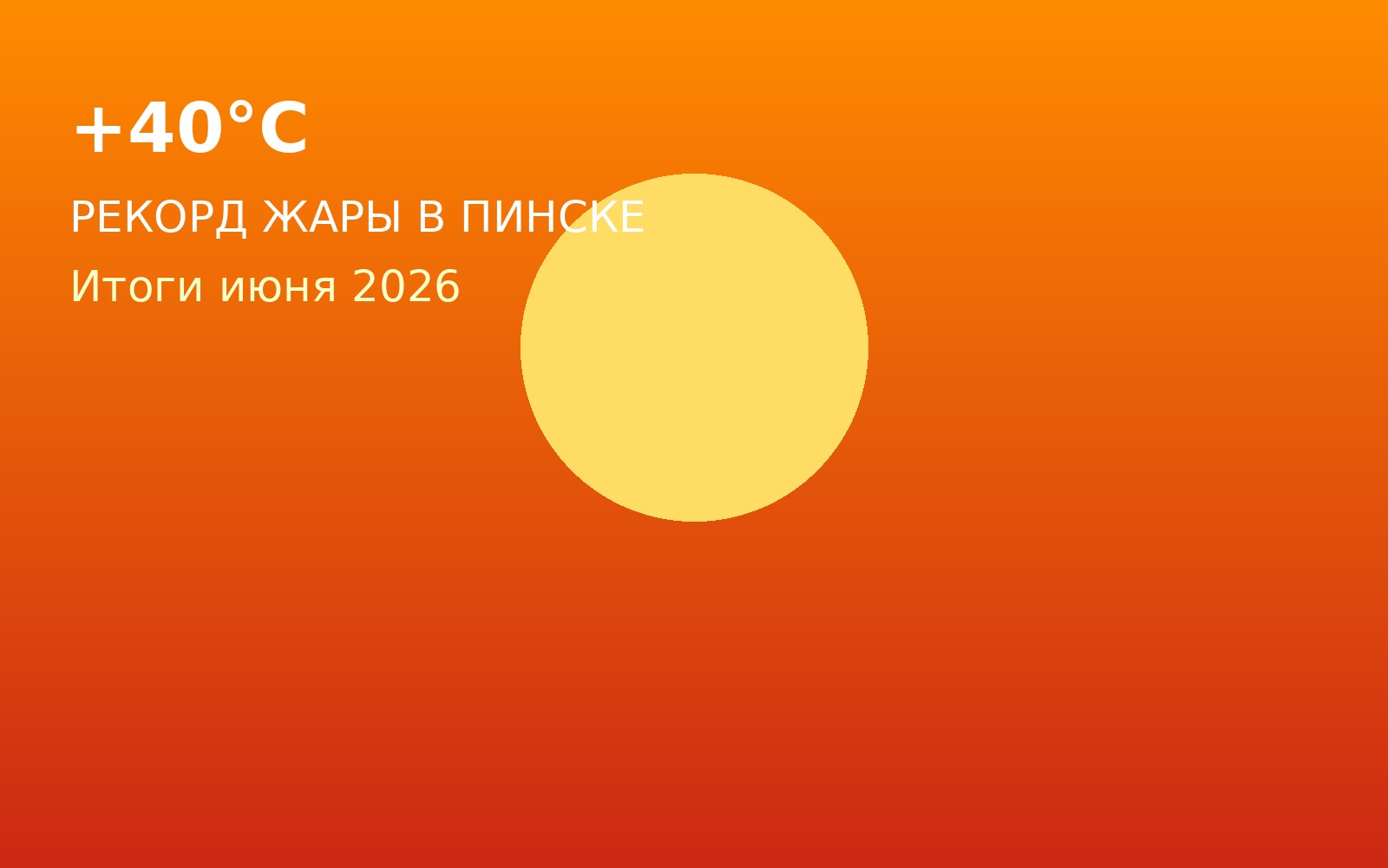 Рекорд жары +40°C в Пинске июнь 2026
